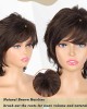 Layered Real Hair Wig Short Brown Pixie Cut for Women