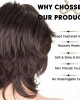 Layered Real Hair Wig Short Brown Pixie Cut for Women