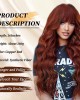 Auburn Wigs with Bangs Long Wavy Copper Red Wig for Women 27 Inch