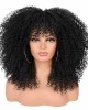 16Inch Curly Wigs for Black Women Black Afro Bomb Curly Wig with Bangs