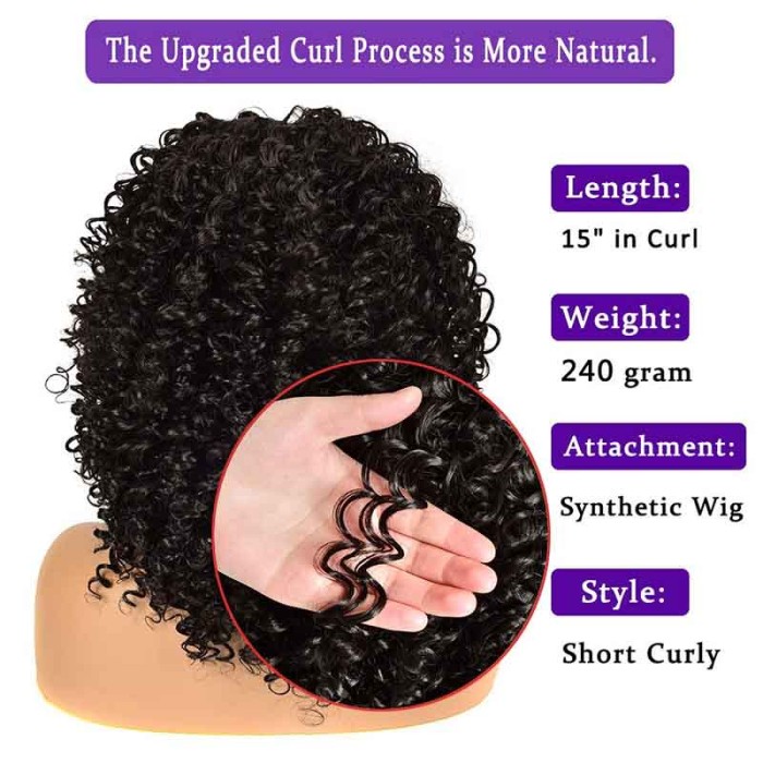 Afro Curly Wigs with Bangs for Black Women