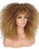 Curly Wigs for Black Women Ombre Blonde Afro Bomb Curly Wig with Bangs