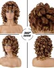 Soft Brown Blonde Big Curly Wig with Bangs Afro Kinky Curls