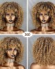 Kinky Brown Mixd Blonde Afro Wigs for Black Women