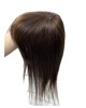 Dark Brown Human Hair Topper For Woman Clip In Hairpieces With Doll Bangs