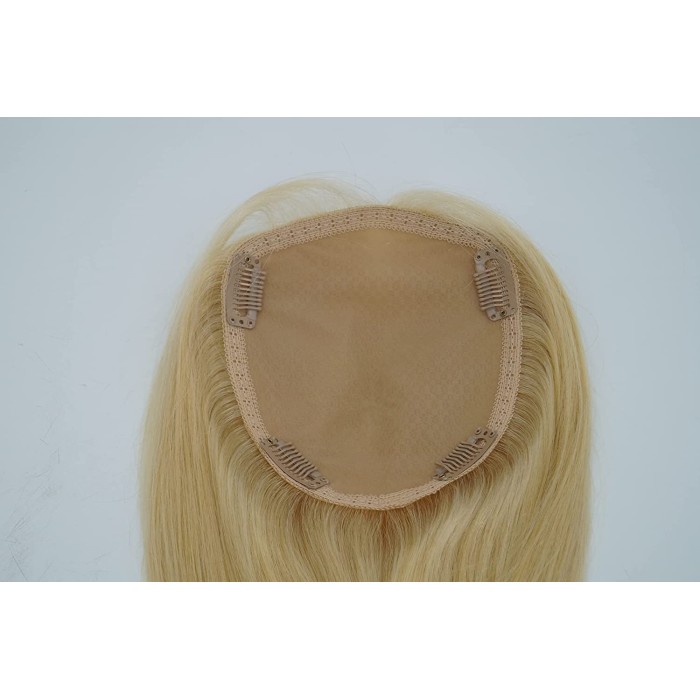 Human Hair Silk Base Hair Toppers For Women With Thinning Hair