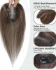 Real Human Hair Toppers for Thinning Hair Pieces for Women No Bangs