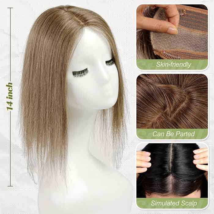 Human Hair Topper No Bangs 5