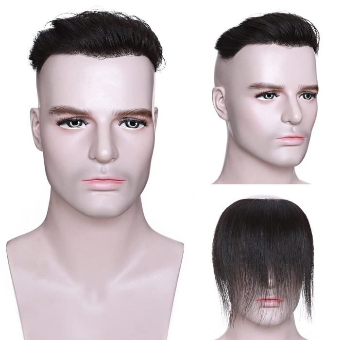 V Shape Topper Hairpiece Pu Thin Skin System For Men