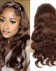 Human Hair Headband Wig Straight Hair Wigs With #4 Brown Color 