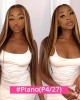Lytinroop Piano Highlight Wigs Real Human Hair Wigs Straight Ombre 13*4 Lace Front Wigs
