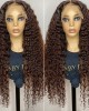 Lytinroop Dark Brown Wig Human Hair Lace Front Wig Short To Long Brown Hair Wig Deep Curly