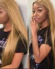 Lytinroop Honey Blonde Lace Front Wig #27 Color Ombre Human Hair Wigs