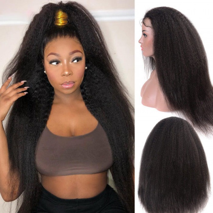 Lytinroop Yaki Hair Human Hair Lace Front Wigs With Baby Hair Yaki Wigs
