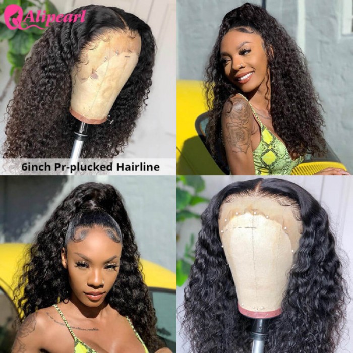 Lytinroop 13x6 Lace Front Human Hair Wigs Pre Plucked Deep Wave Long Wig