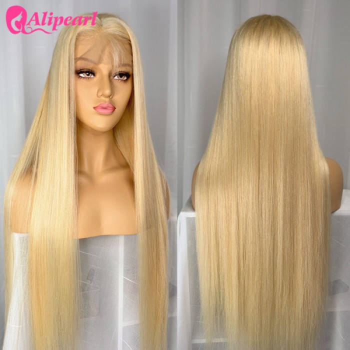 Blonde Wig Lace Closure Wig Straight Human Hair Wigs For Sale
