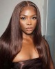 Dark Brown Colored Human Hair Wigs Lace Front Wigs 