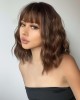 Lytinroop Natural Short Curly Synthetic Wig With Bangs