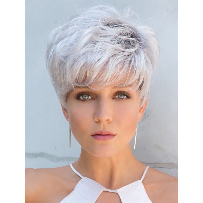  5" Cropped Grey Straight Capless Wigs For Women