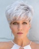  5" Cropped Grey Straight Capless Wigs For Women